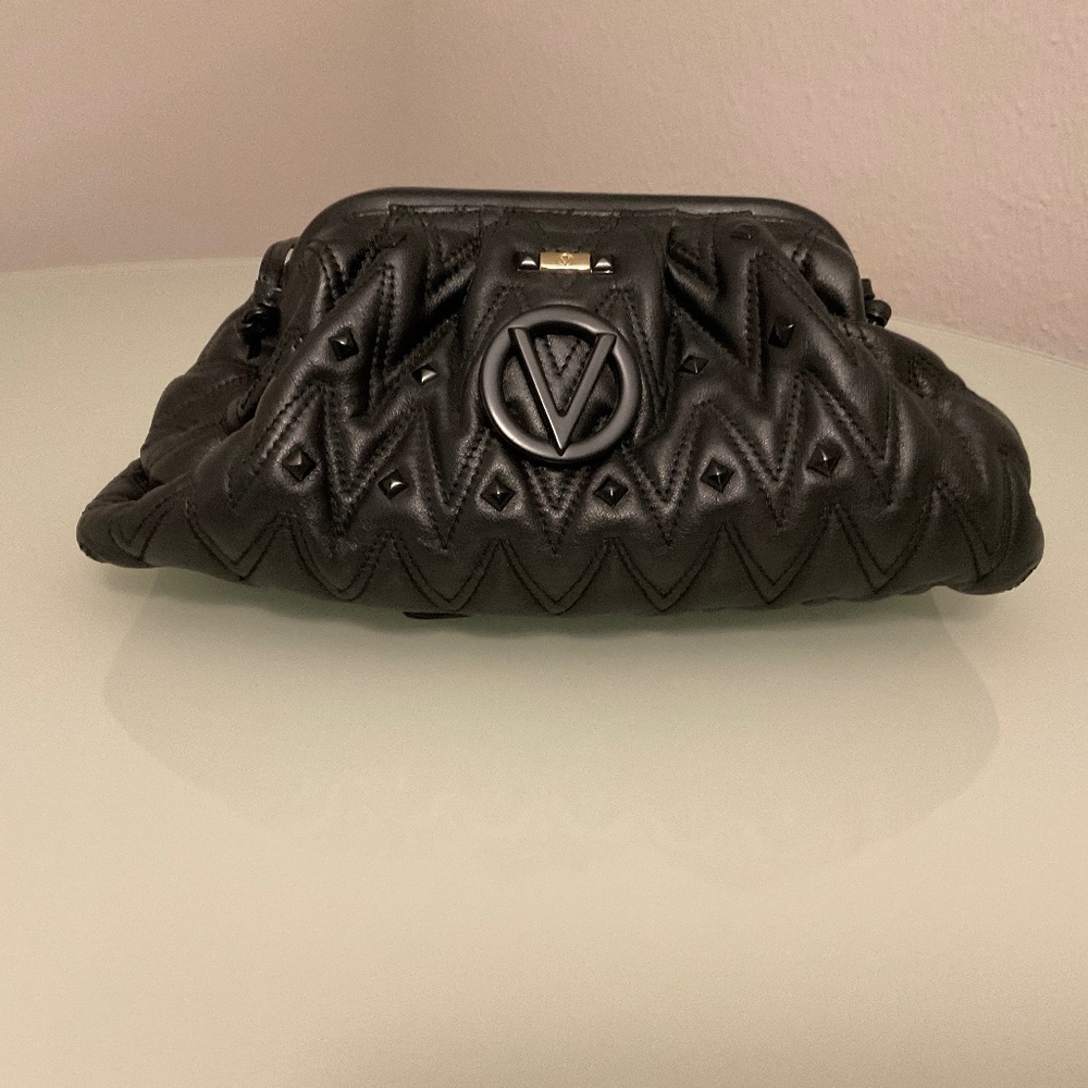 Valentino Anais Studded Leather Shoulder Bag Black